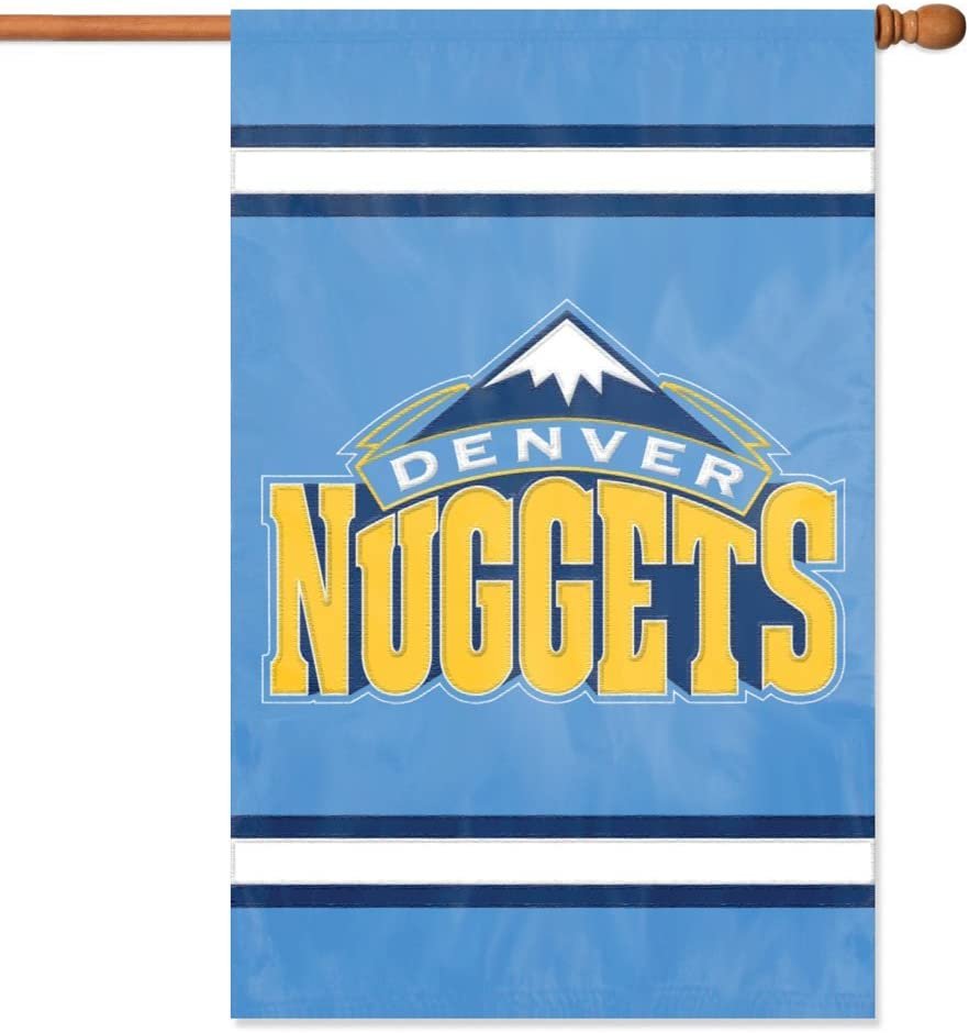 Denver Nuggets House Banner Flag Applique Embroidered Double Sided 44 x 28 by Fielders Choice