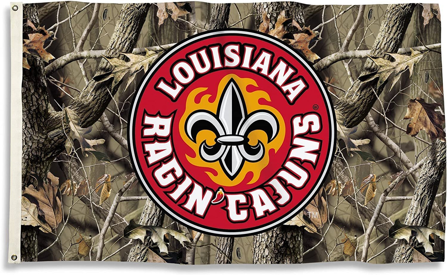 BSI NCAA Louisiana Lafayette Ragin' Cajuns Flag with Grommets, 3' x 5', Camo by Fielders Choice