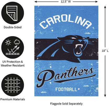 Carolina Panthers Premium Garden Flag Banner, Double Sided, Linen, Vintage Style, 13x18 Inch by Fielders Choice