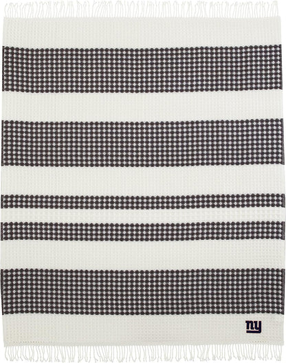 New York Giants Throw Blanket Waffle Weave Jacquard, 50x60 Inch, Unisex-Adult, 100% Acrylic by Fielders Choice