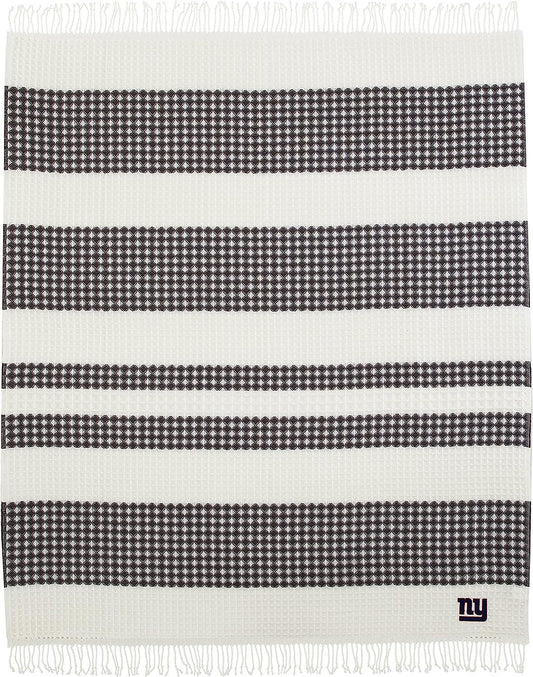 New York Giants Throw Blanket Waffle Weave Jacquard, 50x60 Inch, Unisex-Adult, 100% Acrylic by Fielders Choice