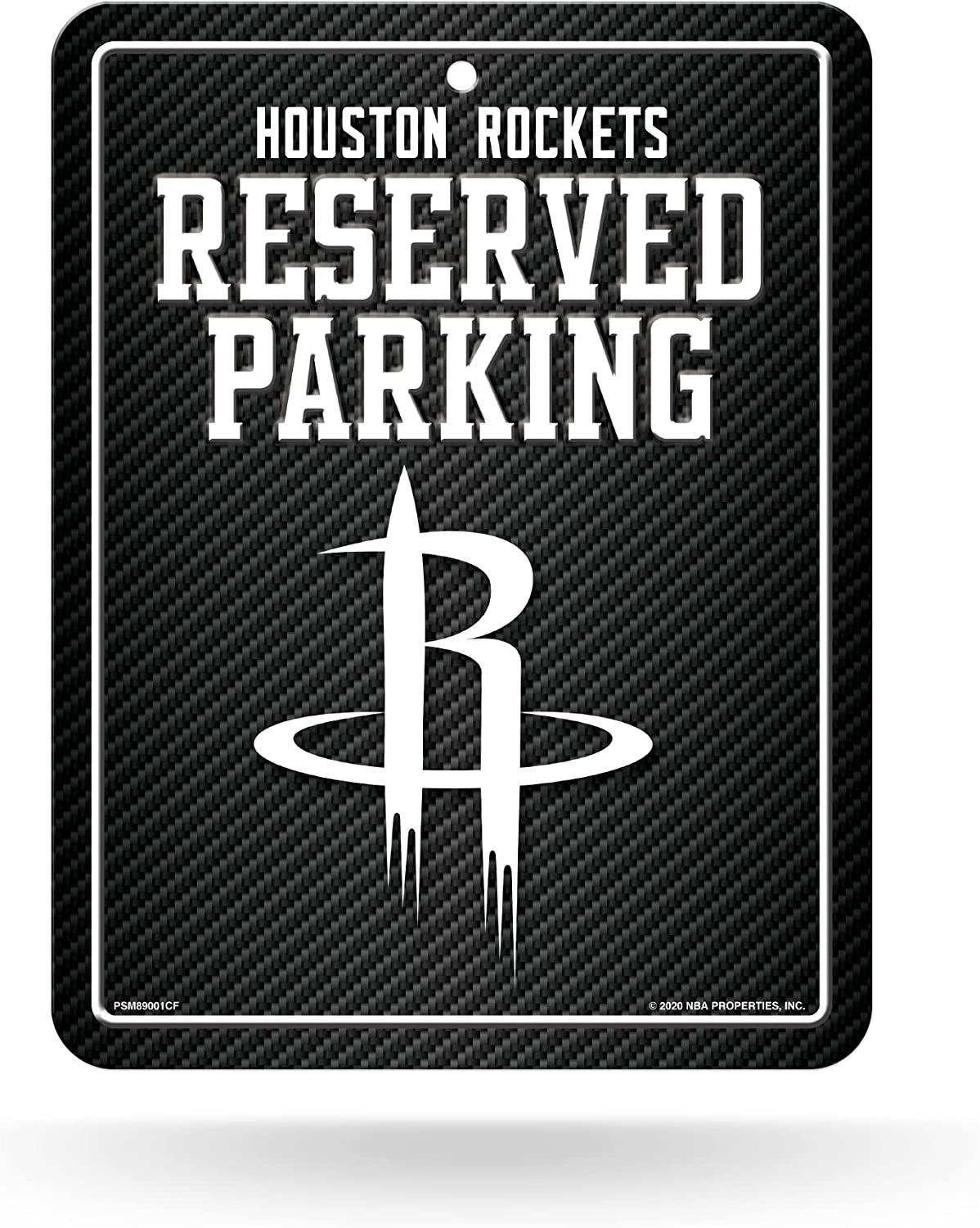 Houston Rockets Metal Parking Novelty Wall Sign 8.5 x 11 Inch Carbon Fiber Design by Fielders Choice
