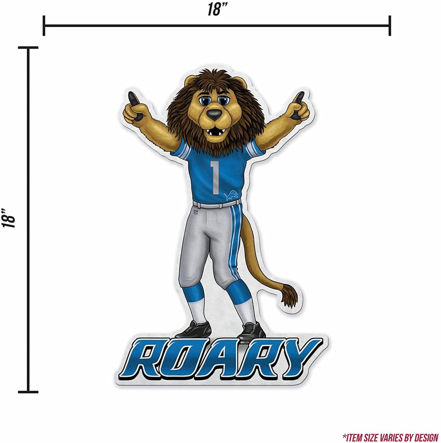 Detroit Lions Pennant Mascot Logo 18 Inch Soft Felt by Fielders Choice
