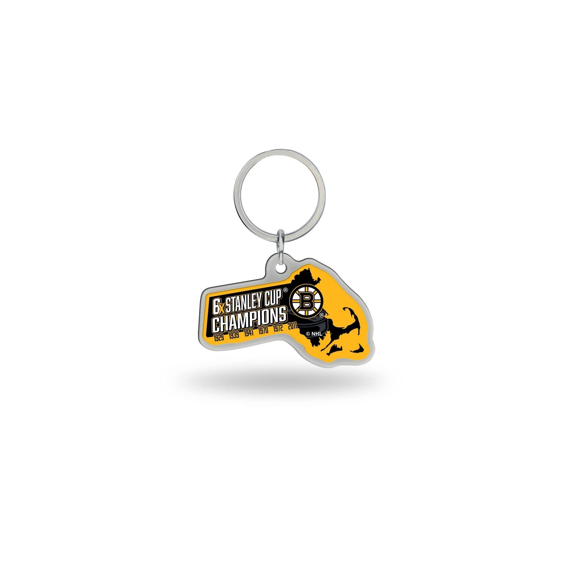 Rico Industries NHL Boston Bruins Champ State Shape Keychain by Fielders Choice