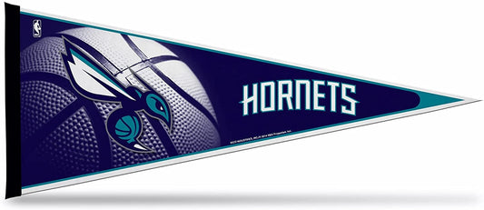Charlotte Hornets Soft Felt Pennant, Primary Design, 12x30 Inch, Easy To Hang by Fielders Choice
