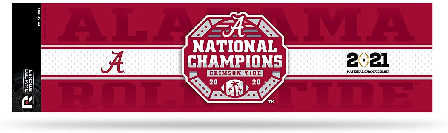 Alabama 2020 Champions Bumper Sticker Flat Vinyl Decal Auto Home Sticker Emblem University of by Fielders Choice