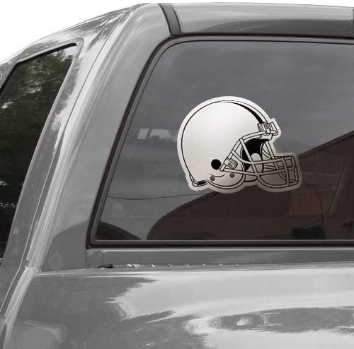 Cleveland Browns 6 Inch Decal Sticker, Metallic Chrome Shimmer Design by Fielders Choice