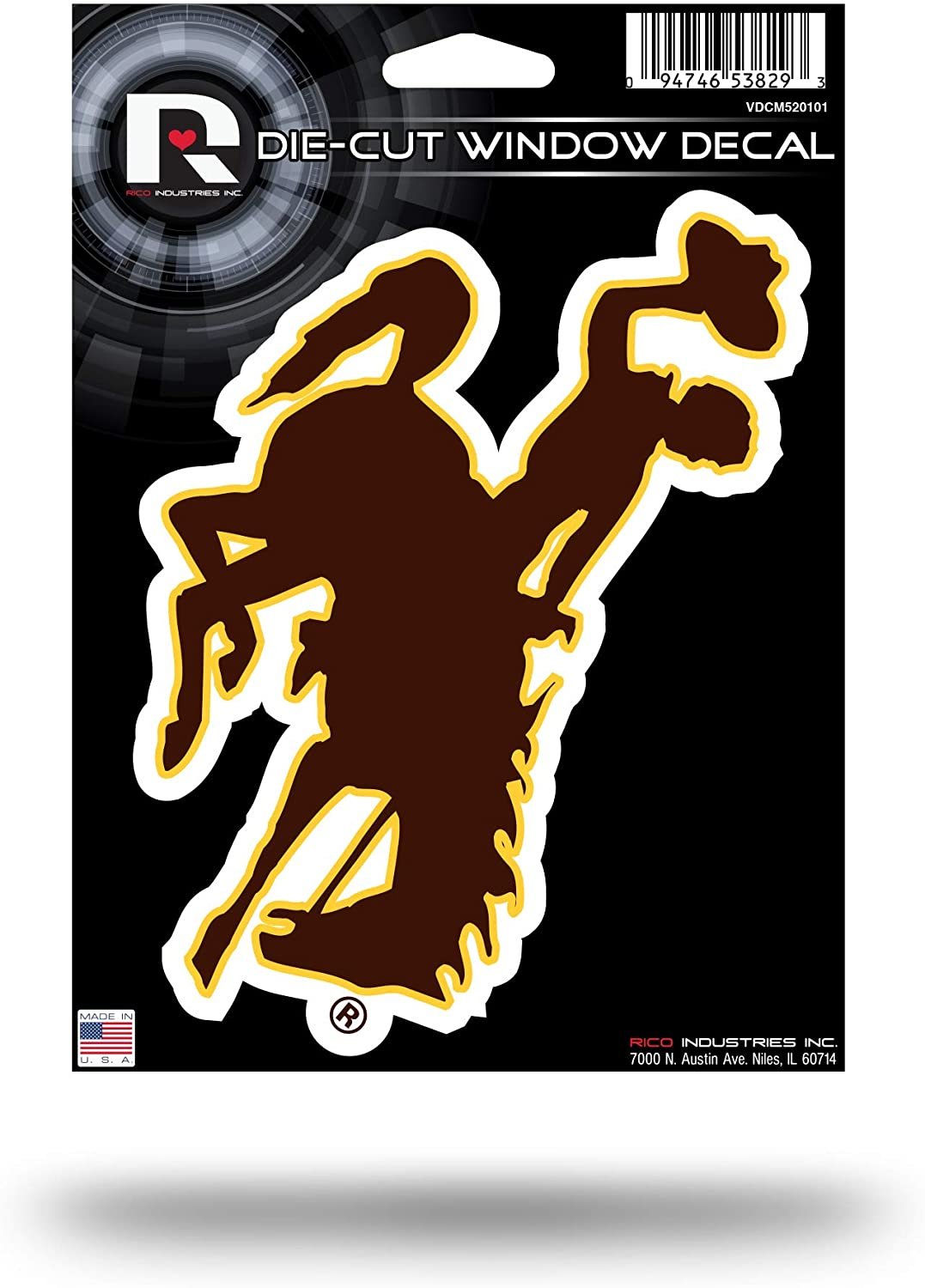 University of Wyoming Cowboys 5 Inch Die Cut Flat Vinyl Decal Sticker Adhesive Backing by Fielders Choice