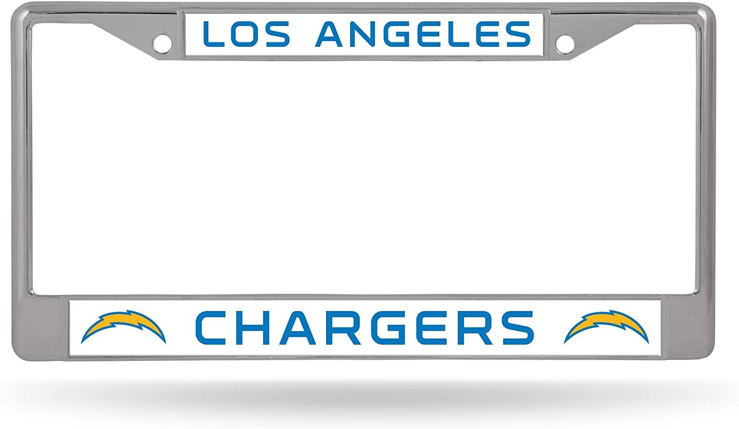 Los Angeles Chargers Chrome Metal License Plate Frame Tag Cover 12x6 Inch by Fielders Choice