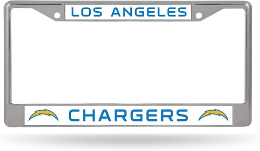 Los Angeles Chargers Chrome Metal License Plate Frame Tag Cover 12x6 Inch by Fielders Choice