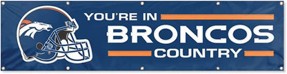 Denver Broncos Huge 8x2 Feet Banner Flag Metal Grommets by Fielders Choice