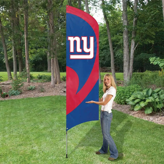 New York Giants 8 Foot Tall Team Flag Tailgating Kit with Metal Pole by Fielders Choice