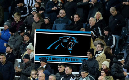 Carolina Panthers 3x5 Feet Flag Banner, World's Biggest Fan, Metal Grommets, Single Sided, Indoor or Outdoor Use by Fielders Choice
