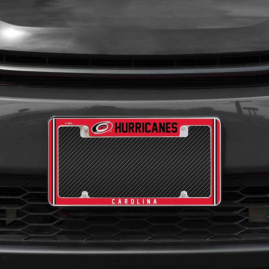 Carolina Hurricanes Metal License Plate Frame Chrome Tag Cover Alternate Design 6x12 Inch by Fielders Choice