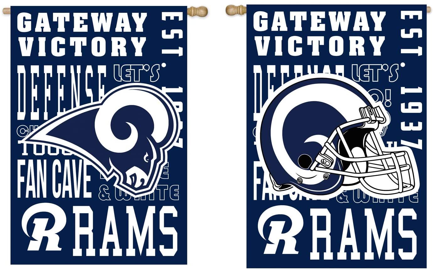 Los Angeles Rams Premium Double Sided Banner House Flag, Fan Rules Design, 28x44 Inch by Fielders Choice
