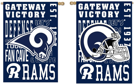 Los Angeles Rams Premium Double Sided Banner House Flag, Fan Rules Design, 28x44 Inch by Fielders Choice