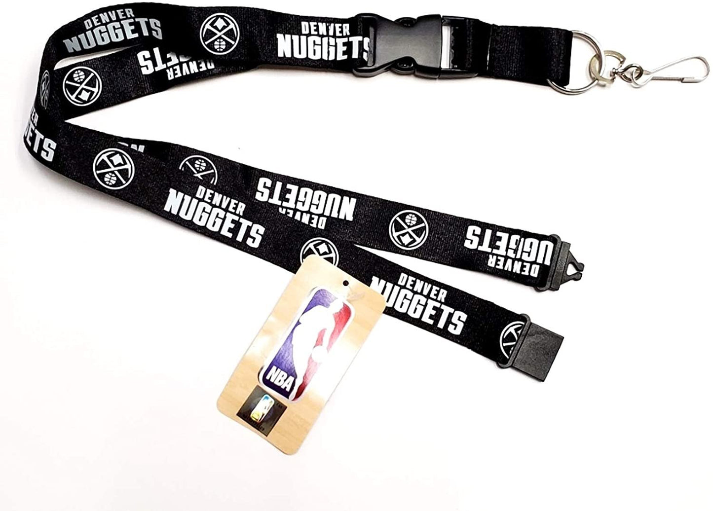 Denver Nuggets Blackout Lanyard Keychain Double Sided Breakaway Safety Design Adult 18 Inch by Fielders Choice