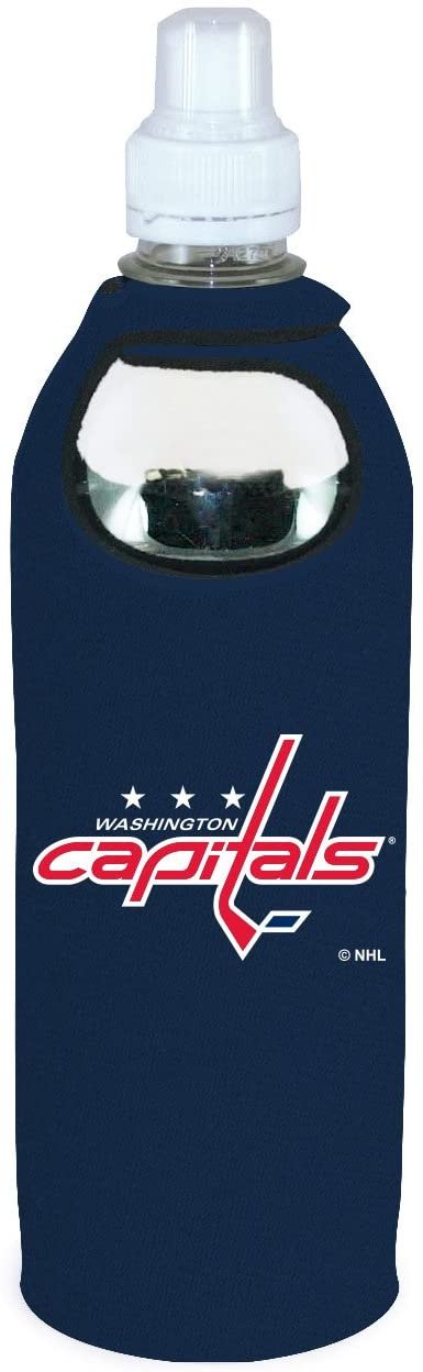 Washington Capitals 1/2 Liter Water Bottle Neoprene Beverage Insulator Holder Cooler with Clip Hockey by Fielders Choice