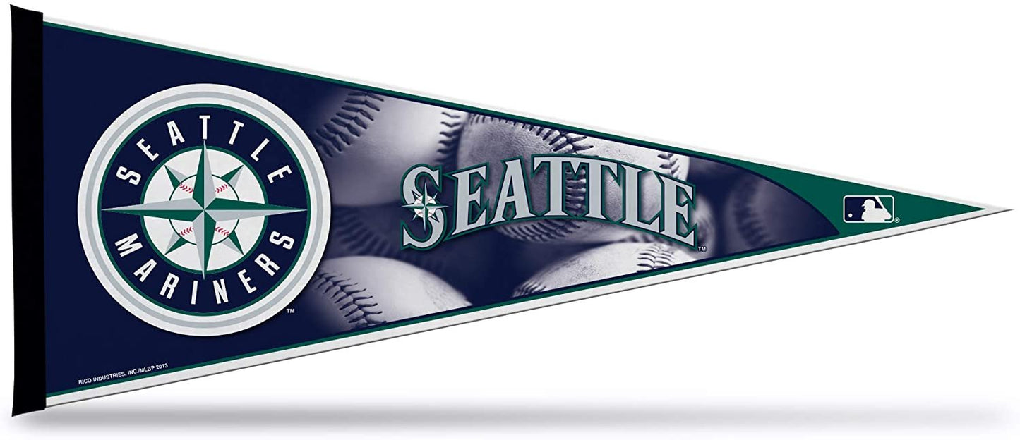 Seattle Mariners Soft Felt Pennant, Primary Design, 12x30 Inch, Easy To Hang by Anti Spier