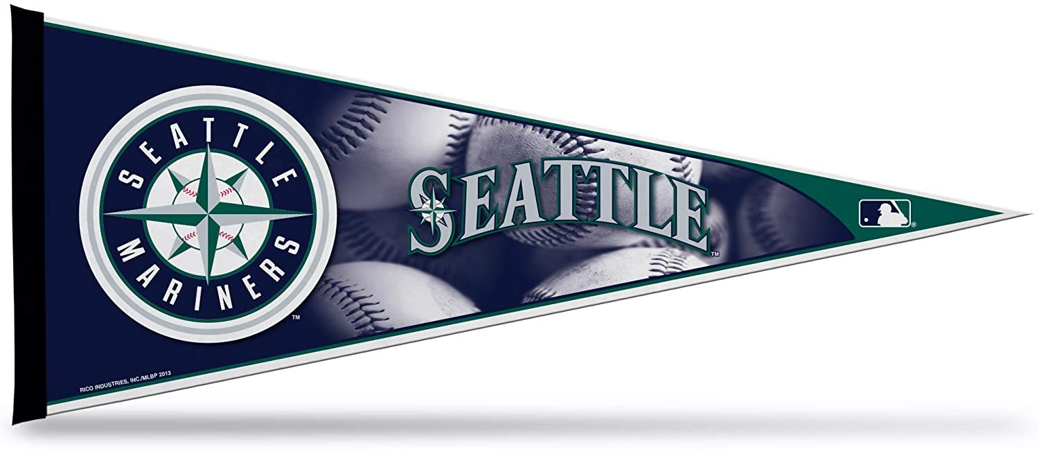 Seattle Mariners Soft Felt Pennant, Primary Design, 12x30 Inch, Easy To Hang by Anti Spier