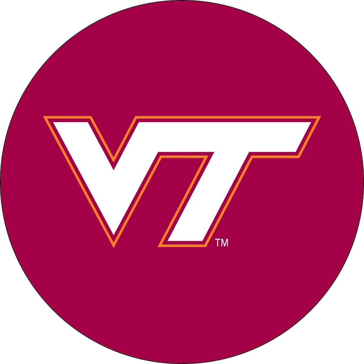 Virginia Tech University Hokies Sticker Decal, 4 Inch Round, Full Adhesive Backing by Fielders Choice