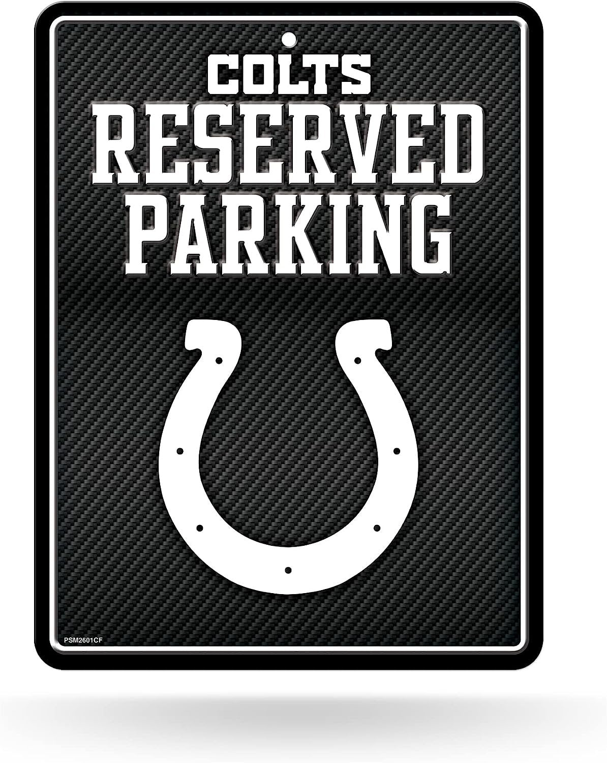 Indianapolis Colts Metal Parking Novelty Wall Sign 8.5 x 11 Inch Carbon Fiber Design by Fielders Choice