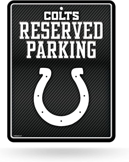 Indianapolis Colts Metal Parking Novelty Wall Sign 8.5 x 11 Inch Carbon Fiber Design by Fielders Choice