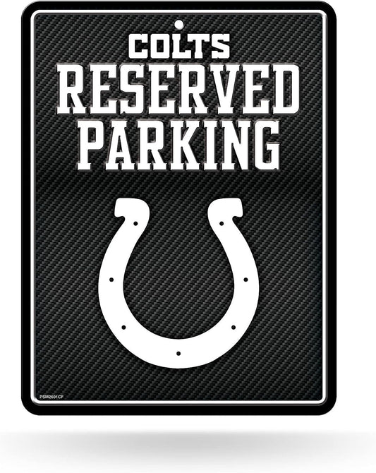 Indianapolis Colts Metal Parking Novelty Wall Sign 8.5 x 11 Inch Carbon Fiber Design by Fielders Choice