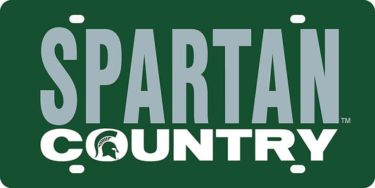Michigan State University Spartans Premium Laser Cut Tag License Plate, Country, Mirrored Acrylic Inlaid, 6x12 Inch by Fielders Choice