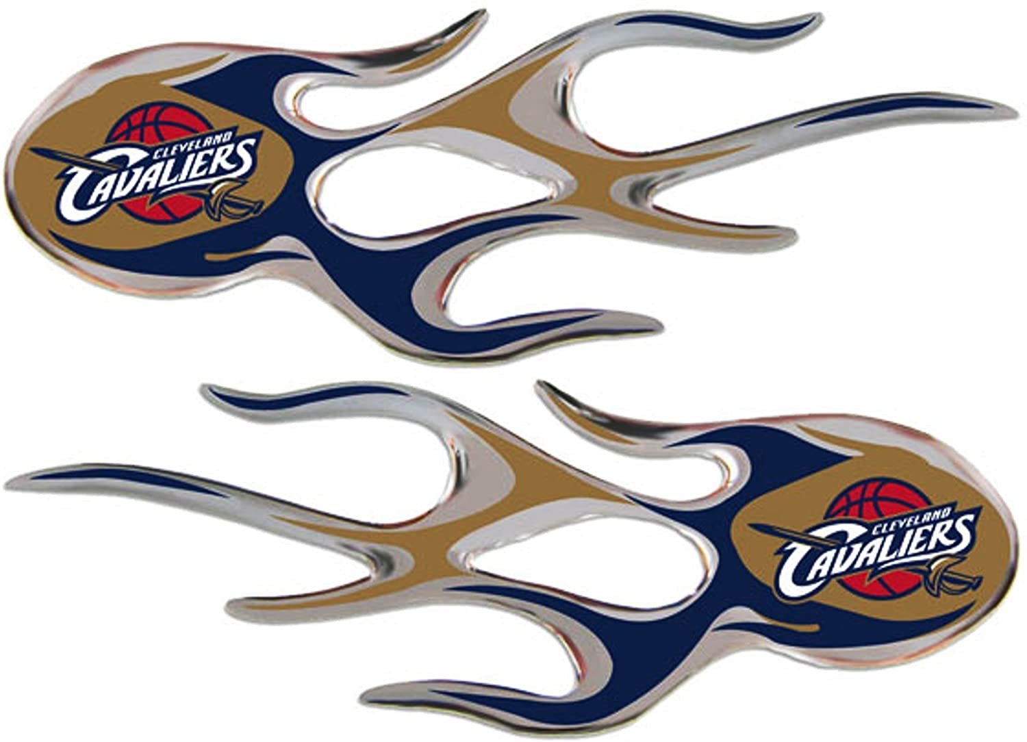 Cleveland Cavaliers 2-Pack Drip Molded Plastic Raised Flame Flames Decal Emblem Sticker Basketball by Fielders Choice