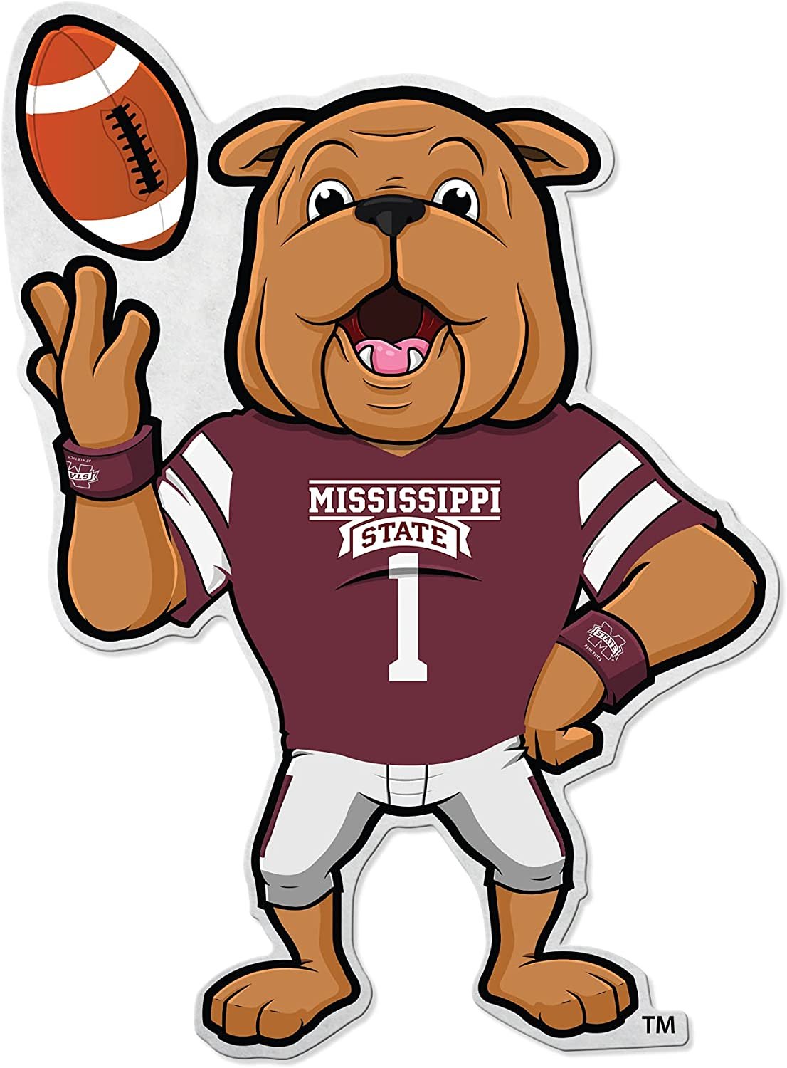 Rico Industries NCAA Mississippi State Bulldogs Shape Cut Mascot Pennant - Home, Living Room, Bedroom, Mancave Decor - Soft Felt Material - Made by Fielders Choice