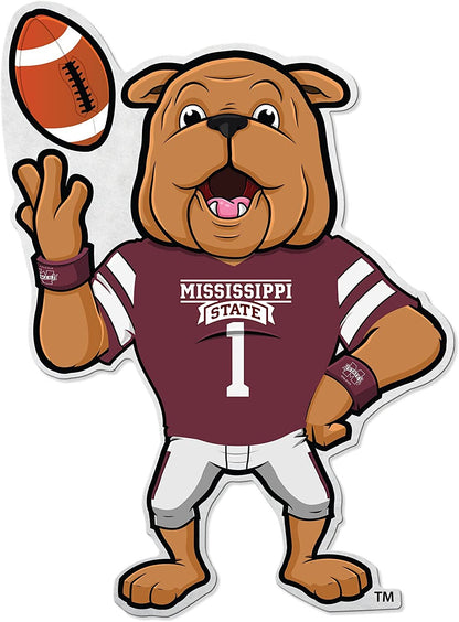 Rico Industries NCAA Mississippi State Bulldogs Shape Cut Mascot Pennant - Home, Living Room, Bedroom, Mancave Decor - Soft Felt Material - Made by Fielders Choice