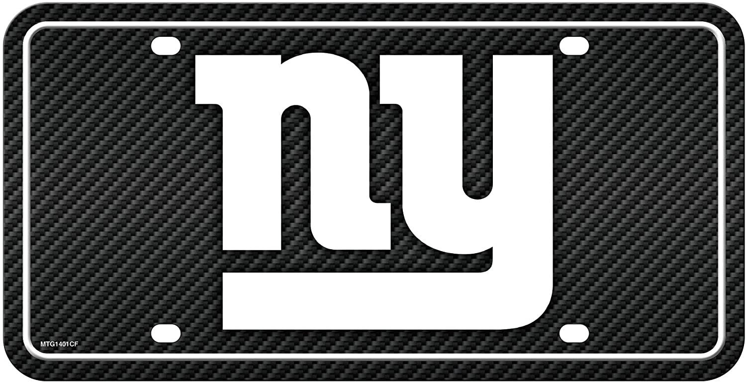 New York Giants Metal Auto Tag License Plate, Carbon Fiber Design, 6x12 Inch by Fielders Choice