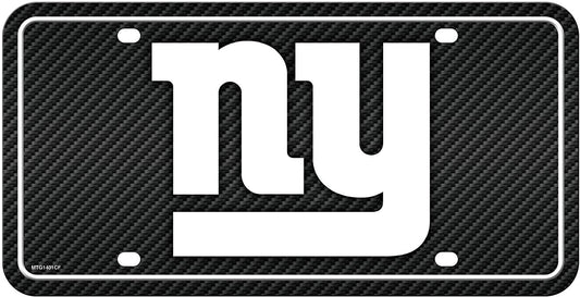 New York Giants Metal Auto Tag License Plate, Carbon Fiber Design, 6x12 Inch by Fielders Choice