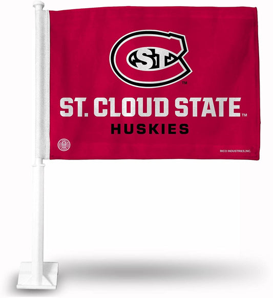 St Cloud State University Huskies Car Flag with included Pole by Fielders Choice