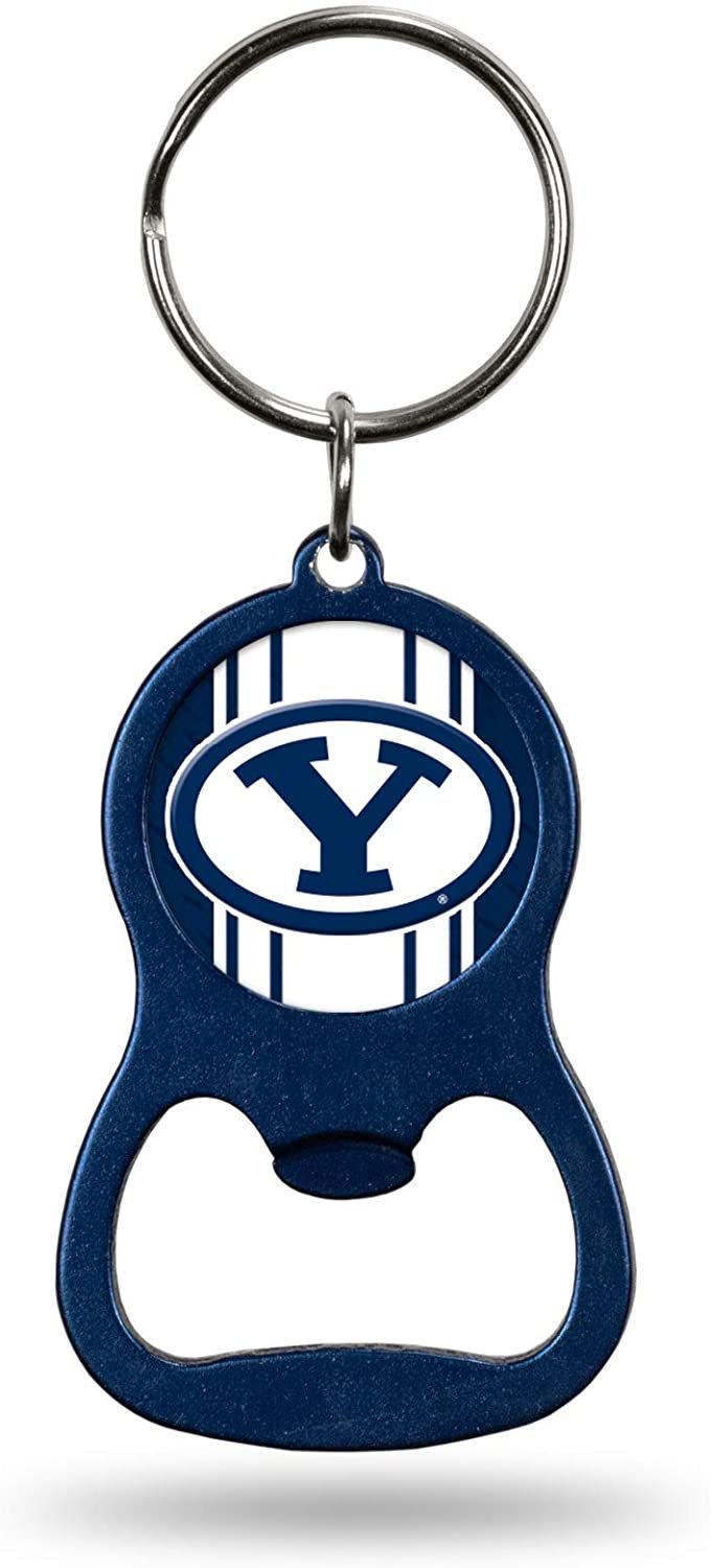 Brigham Young University BYU Cougars Premium Solid Metal Bottle Opener Keychain, Key Ring, Team Color by Fielders Choice