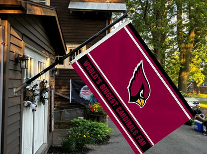 Arizona Cardinals 3x5 Feet Flag Banner, World's Biggest Fan, Metal Grommets, Single Sided, Indoor or Outdoor Use by Fielders Choice