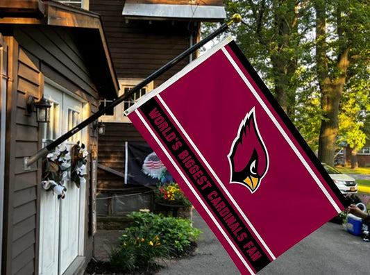 Arizona Cardinals 3x5 Feet Flag Banner, World's Biggest Fan, Metal Grommets, Single Sided, Indoor or Outdoor Use by Fielders Choice