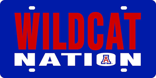 University of Arizona Wildcats Premium Laser Cut Tag License Plate, Nation, Mirrored Acrylic Inlaid, 6x12 Inch by Fielders Choice