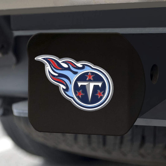Tennessee Titans Hitch Cover Black Solid Metal with Raised Color Metal Emblem 2" Square Type III by Fielders Choice