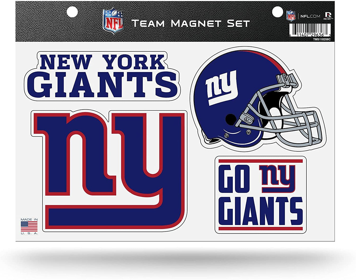 New York Giants 8.5x11 Inch Multi Team Magnet Set for Auto, Refrigerator, Fridge, Locker, Office Cabinet by Fielders Choice