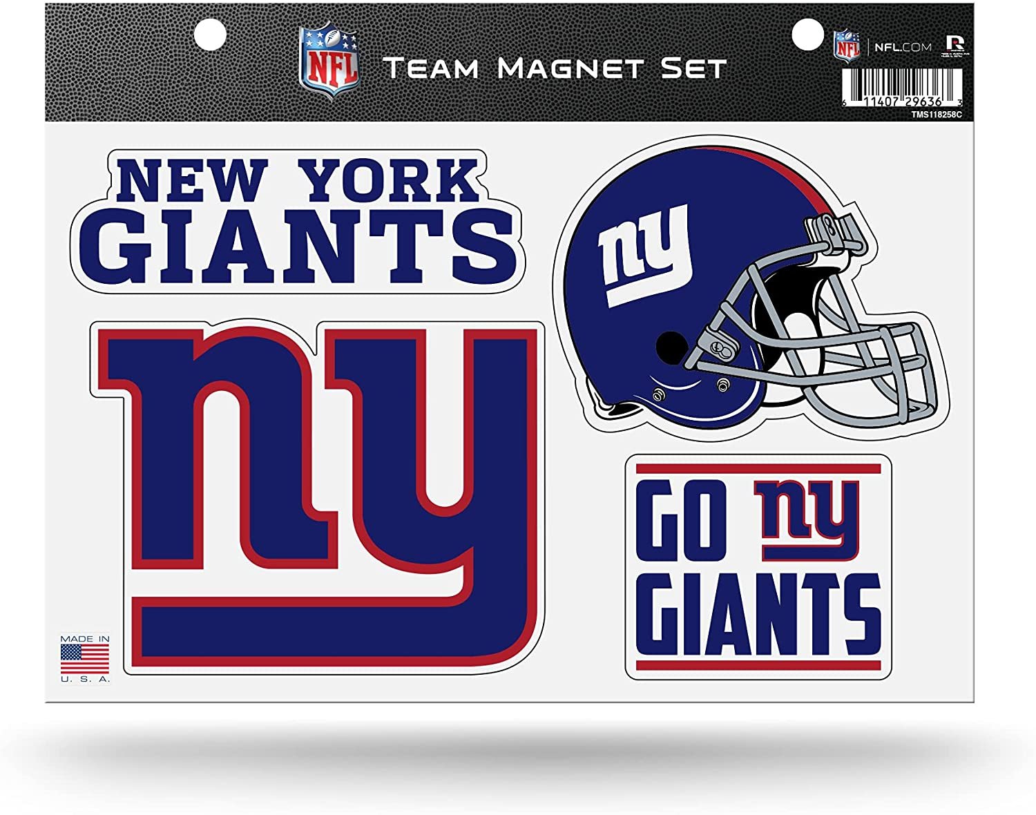 New York Giants 8.5x11 Inch Multi Team Magnet Set for Auto, Refrigerator, Fridge, Locker, Office Cabinet by Fielders Choice