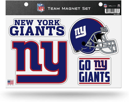 New York Giants 8.5x11 Inch Multi Team Magnet Set for Auto, Refrigerator, Fridge, Locker, Office Cabinet by Fielders Choice