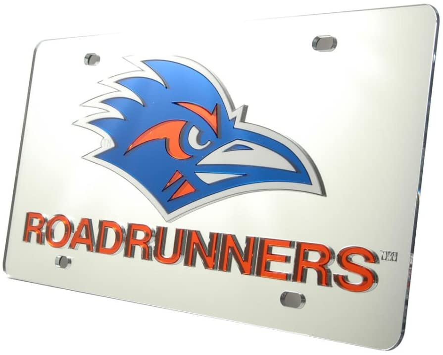University of Texas San Antonio Roadrunners UTSA Premium Laser Cut Tag License Plate, Mirrored Acrylic Inlaid, 6x12 Inch by Fielders Choice
