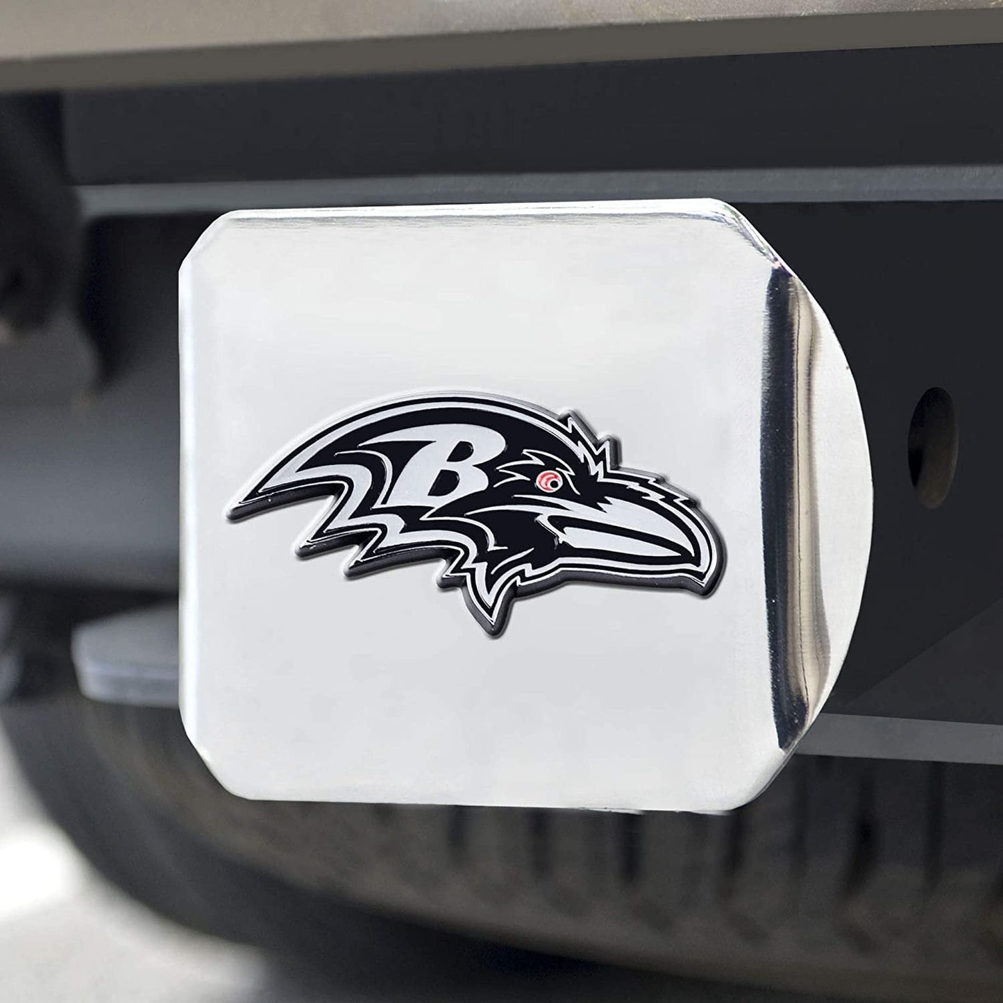 Baltimore Ravens Hitch Cover Solid Metal with Raised Chrome Metal Emblem 2" Square Type III by Fielders Choice