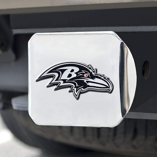Baltimore Ravens Hitch Cover Solid Metal with Raised Chrome Metal Emblem 2" Square Type III by Fielders Choice