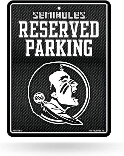 Florida State University Seminoles FSU Metal Parking Novelty Wall Sign 8.5 x 11 Inch Carbon Fiber Design by Fielders Choice