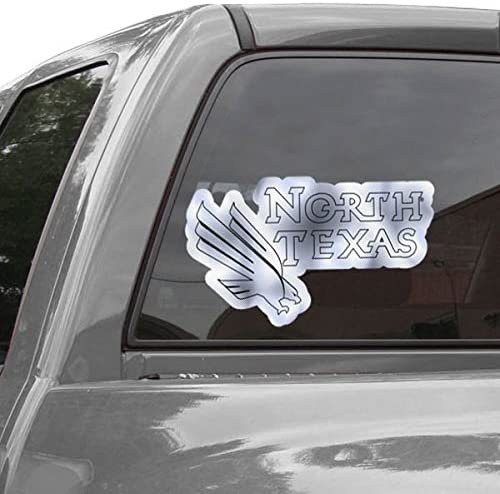 Stockdale North Texas Mean Green 12" Large Silver Metallic Vinyl Auto Decal University of by Fielders Choice