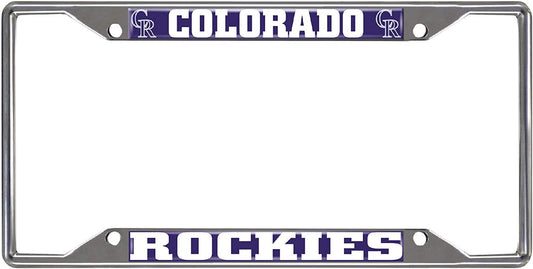 Colorado Rockies Metal License Plate Frame Tag Cover Chrome 6x12 Inch by Fielders Choice