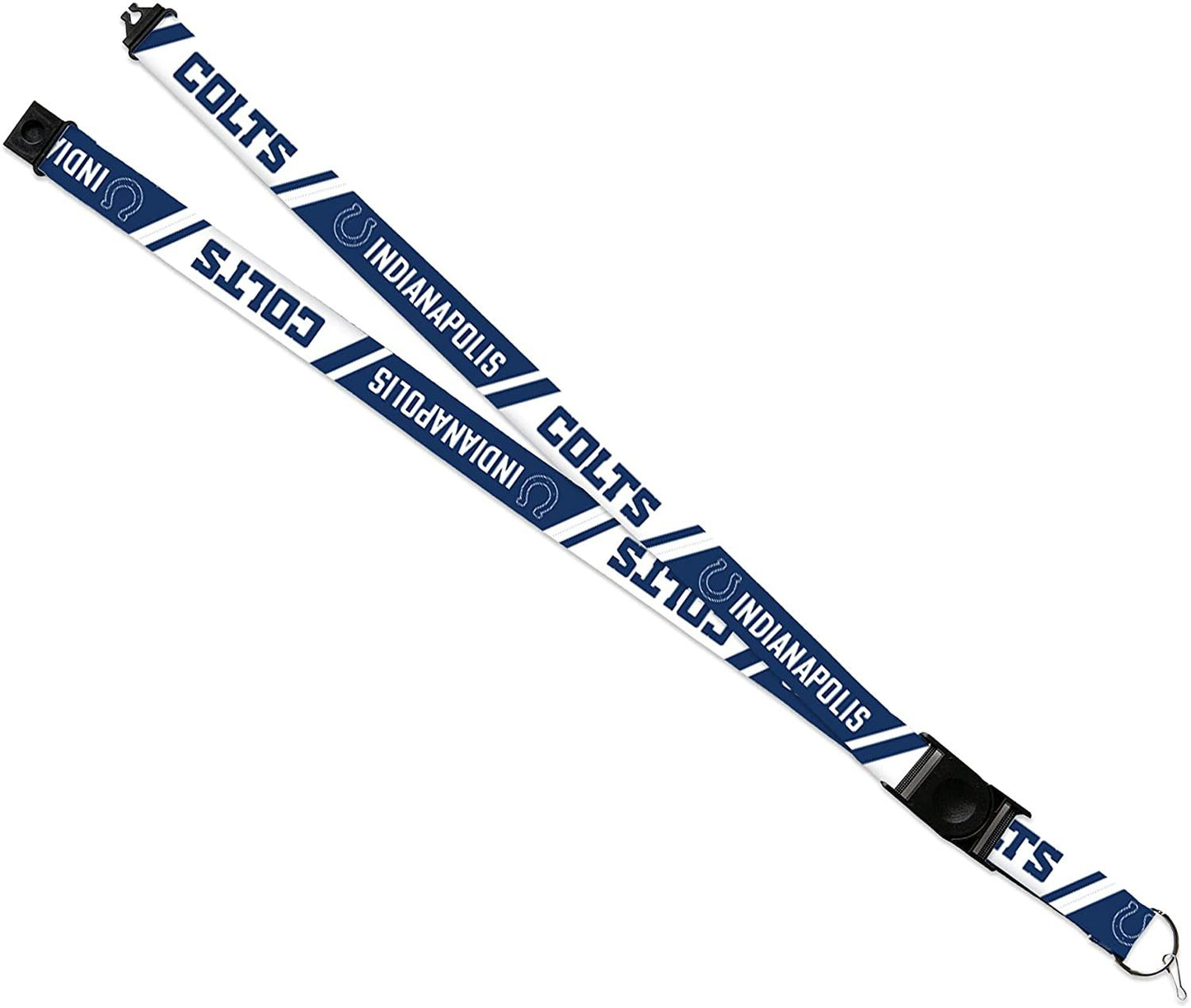 Indianapolis Colts Lanyard Keychain Double Sided Breakaway Safety Design Adult 18 Inch by Fielders Choice